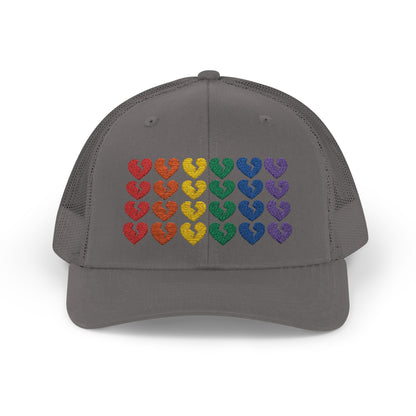 Rainbow Heartbreak Collection - Embroidered Trucker Hat (Only Hearts Collection)