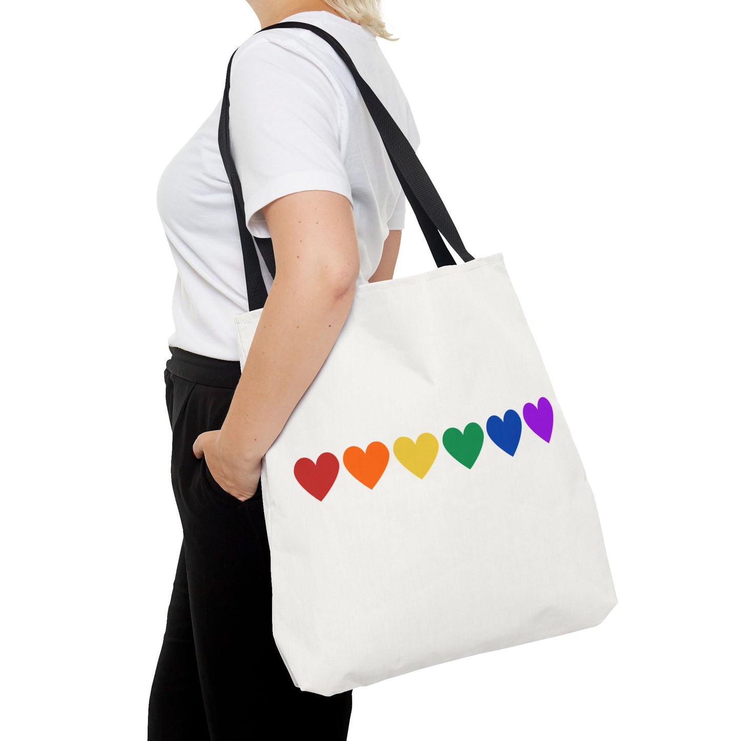 Rainbow Hearts Tote Bag (Single Row) - Only Hearts Collection