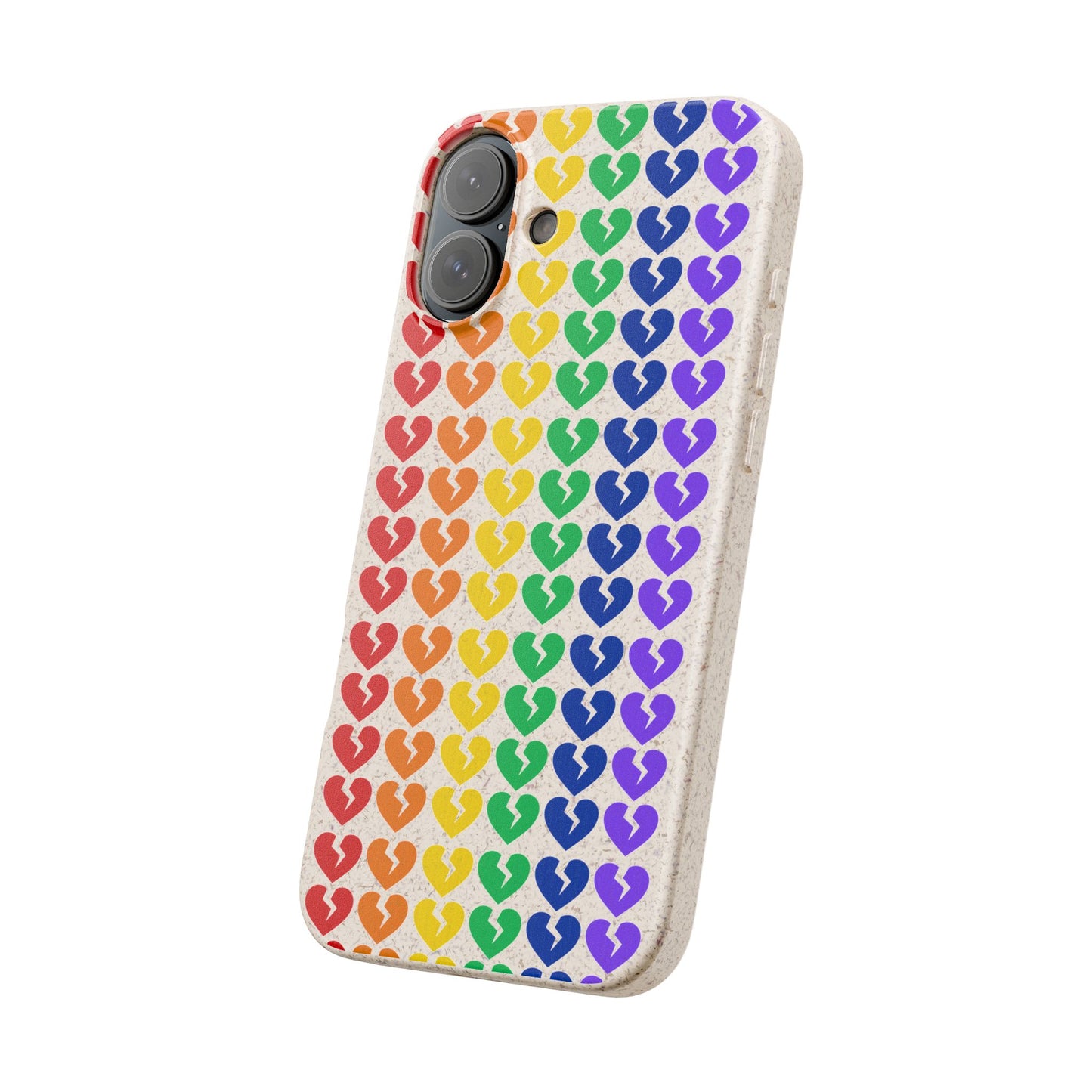Rainbow Hearts Collection Pattern - Biodegradable Phone Case, Eco-Friendly Phone Cover (Only Hearts Collection)