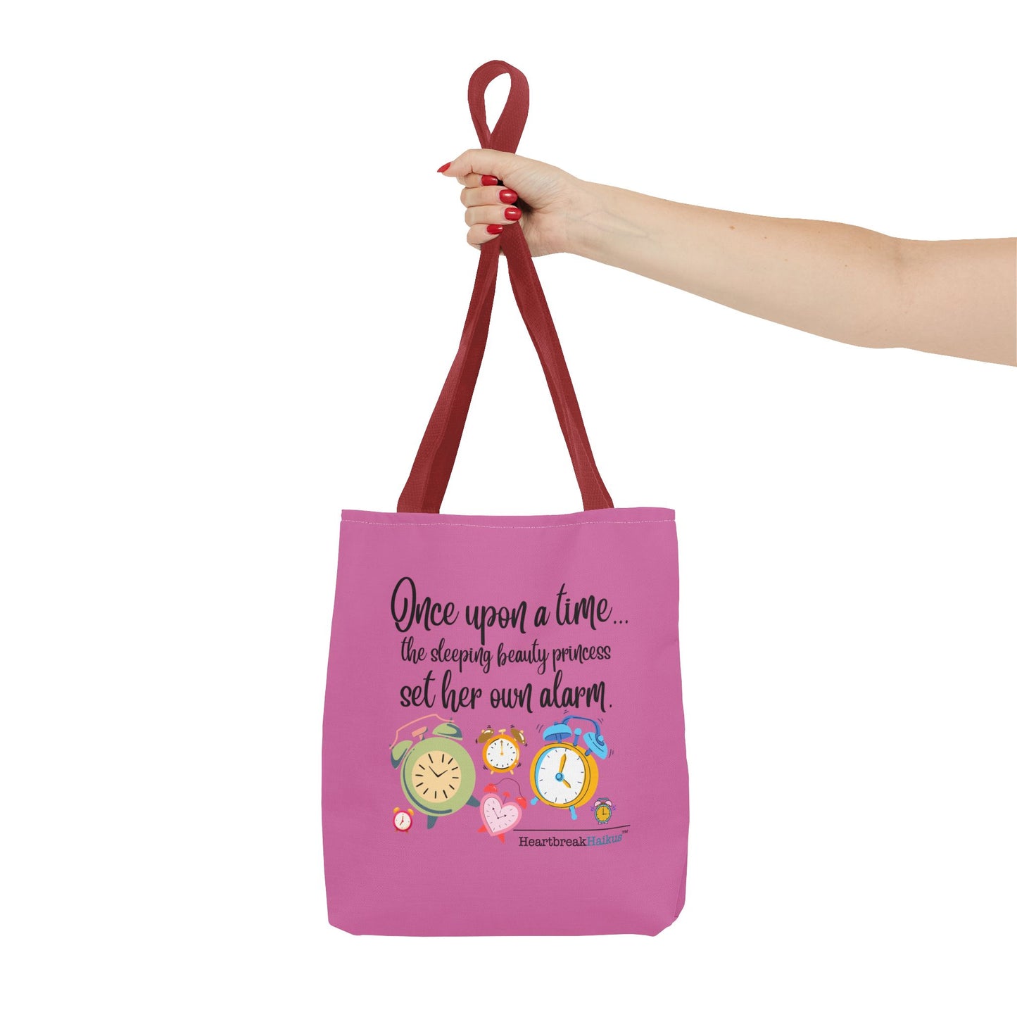 Sleeping Beauty's Alarm - Tote Bag (Dual-sided print) in Candy Pink