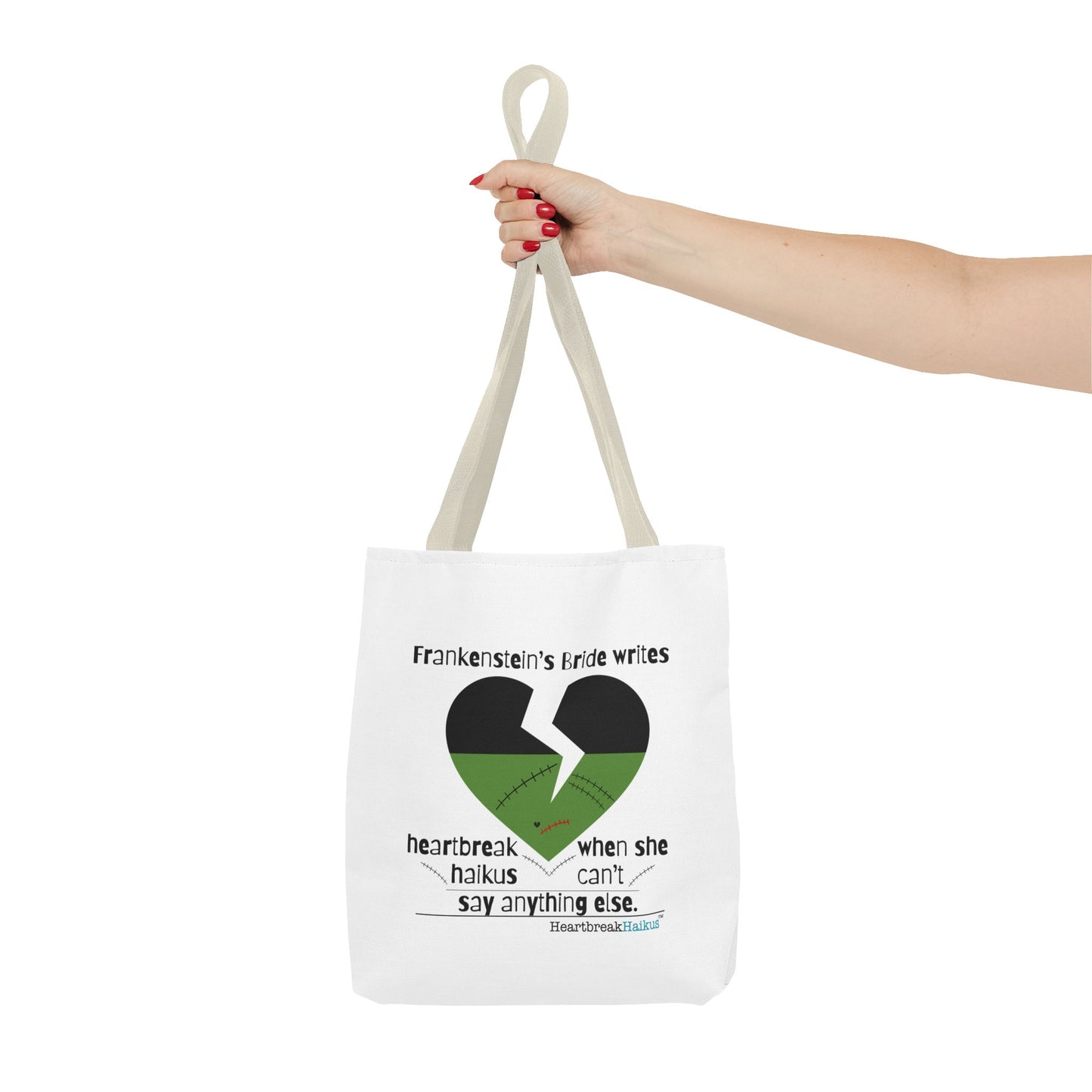 Frankenstein's Bride Writes Heartbreak Haikus - Tote Bag (Dual-sided print in Snow White)