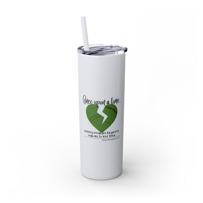 A Lonely Creature Begged Frankenstein Haiku - Skinny Venti Tumbler with Eco-Friendly, Reusable, Matching Straw, 20oz