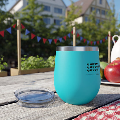 "hieroglyph heartbreak haiku." Copper Vacuum Insulated Cup or Wine Tumbler , 12oz