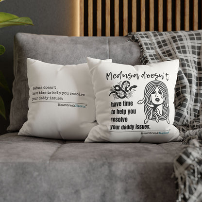 Medusa and Your Daddy Haiku - Faux Suede Square Pillowcase