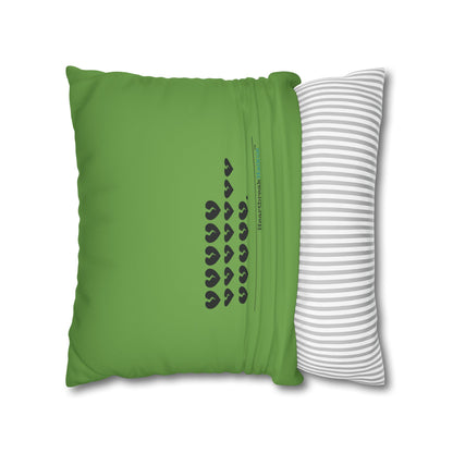 Hieroglyph Heartbreak Haiku - Faux Suede Square Pillowcase (in Wicked Green/Grinch Green)