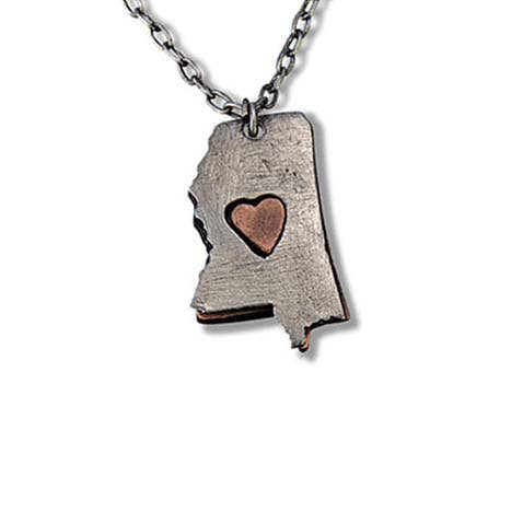 Home State Jewelry - Pewter State Necklace (Arkansas)