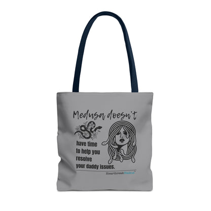 Medusa and Your Daddy Haiku - Tote Bag (Dual-sided print in Stone Grey)