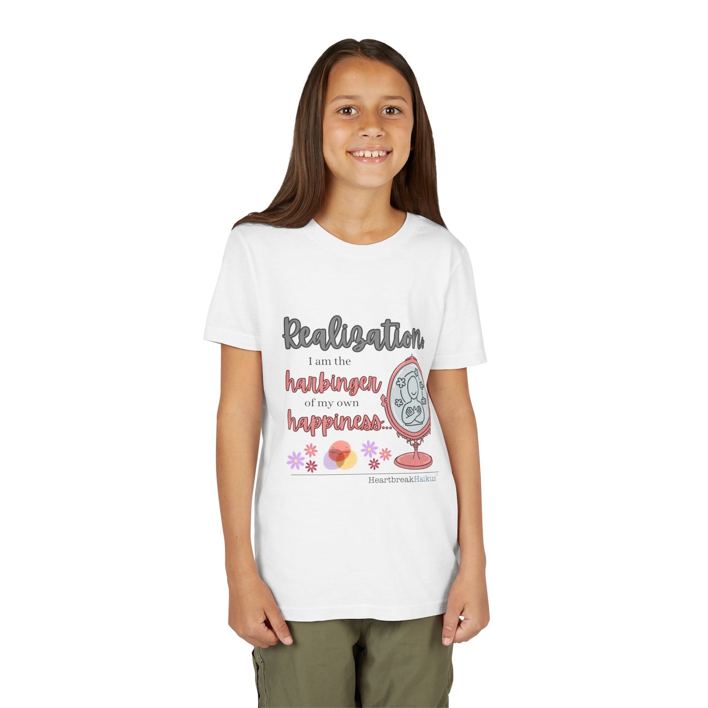 Harbinger of Happiness Haiku - Youth Medium-Weight Happiness Tee
