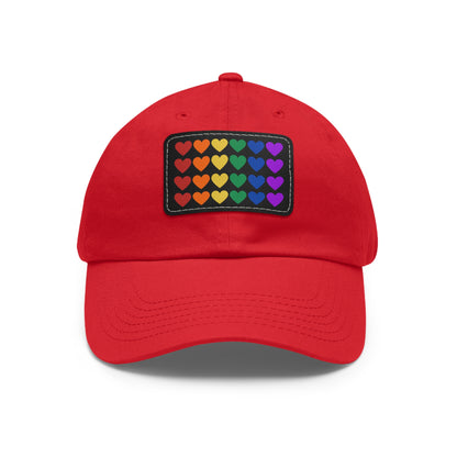 Rainbow Hearts - Adjustable Baseball Cap (4-Rows Design)