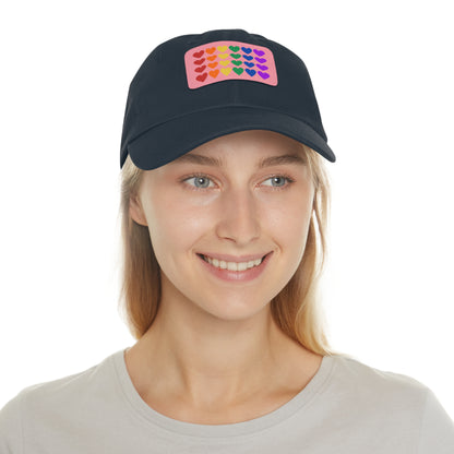 Rainbow Hearts - Adjustable Baseball Cap (4-Rows Design)