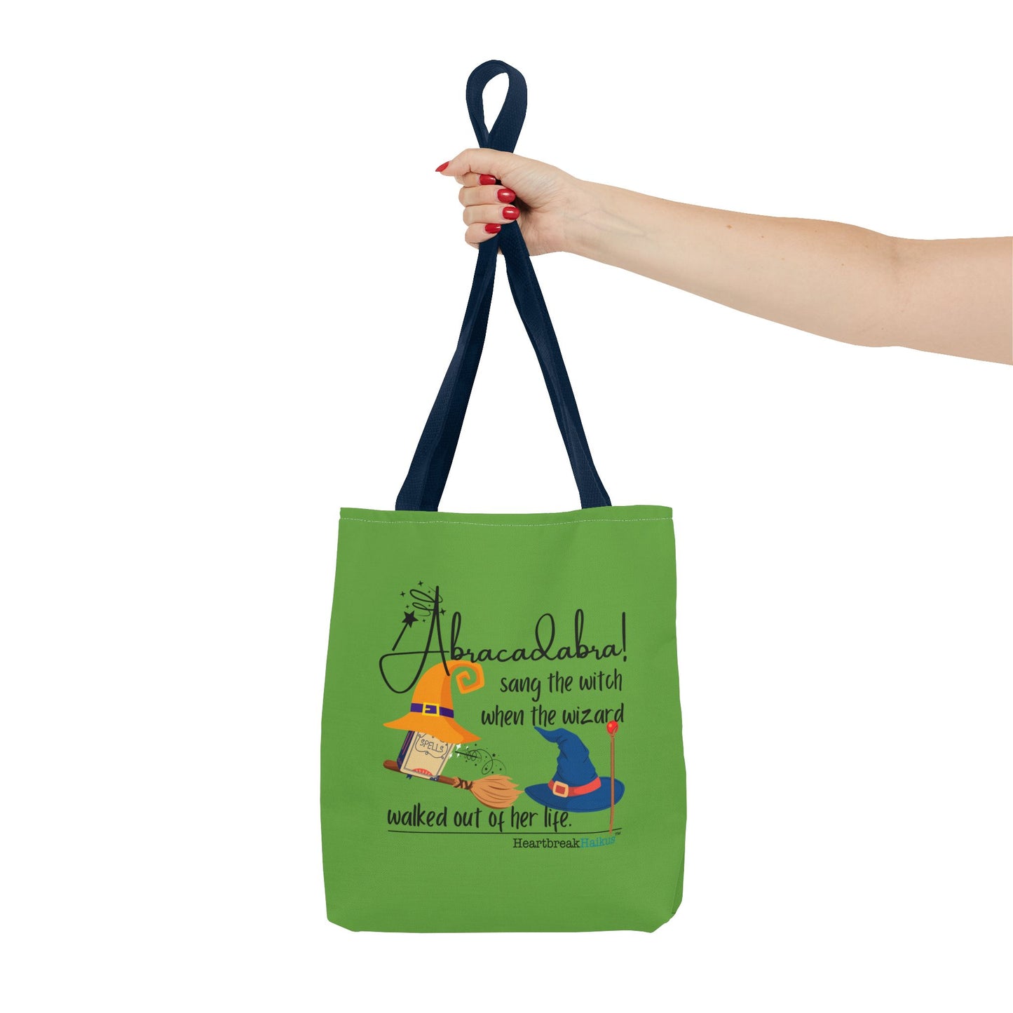 Abracadabra Sang the Witch Haiku - Tote Bag (Dual-sided print in Avocado Green)