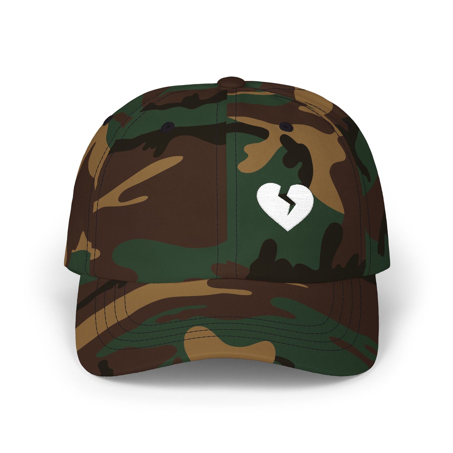 Solo Broken Heart (in White) - Classic Adjustable Cap (Only Hearts Collection)
