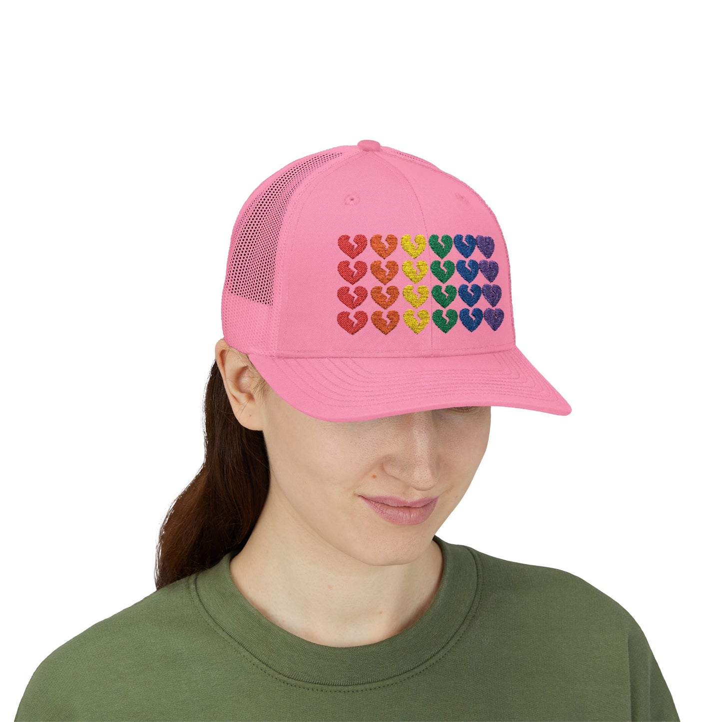 Rainbow Heartbreak Collection - Embroidered Trucker Hat (Only Hearts Collection)