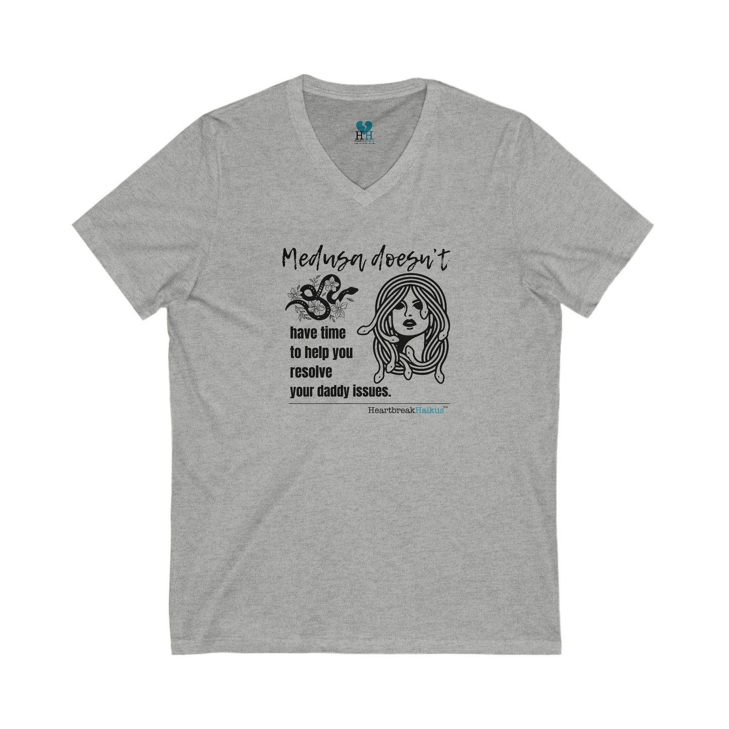 Medusa and Your Daddy Haiku - Jersey Short Sleeve V-Neck Tee