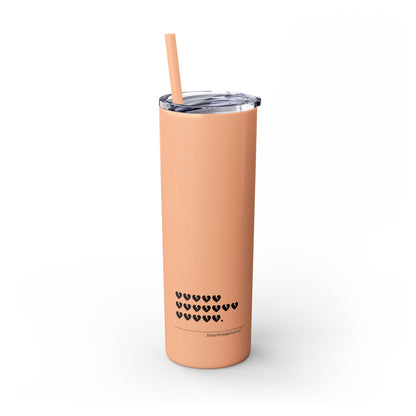 Hieroglyph Heartbreak Haiku - Skinny Tumbler with Eco-Friendly, Reusable, Matching Straw, 20oz