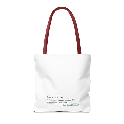 A Lonely Creature Begged Frankenstein Haiku - Tote Bag (Dual-sided print in Snow White)