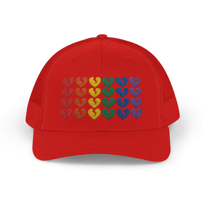 Rainbow Heartbreak Collection - Embroidered Trucker Hat (Only Hearts Collection)