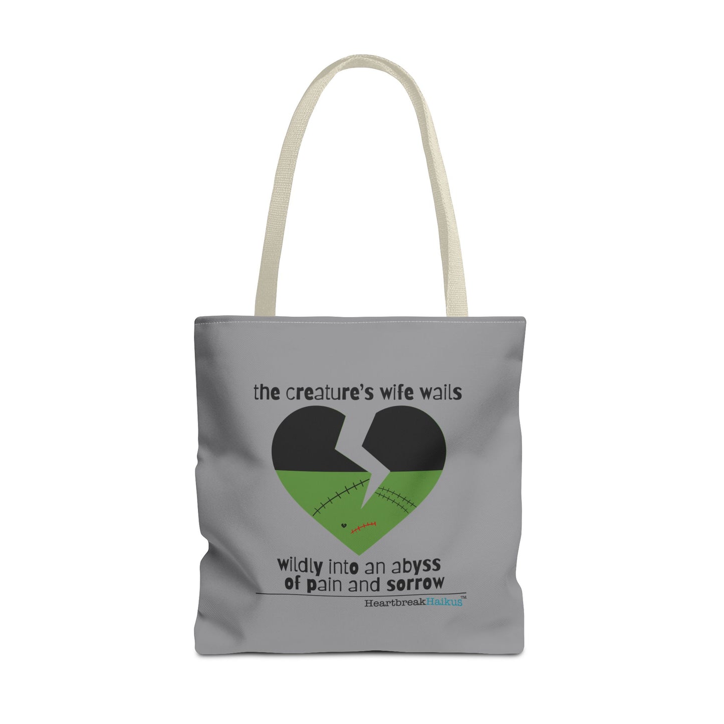 The Creature's Wife Wails Frankenstein Haiku - Tote Bag (Stone Grey)