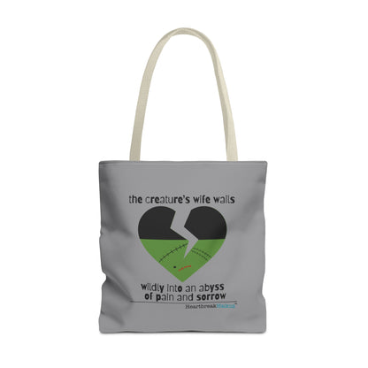 The Creature's Wife Wails Frankenstein Haiku - Tote Bag (Stone Grey)