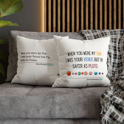 Safer as Pluto Haiku - Faux Suede Square Pillowcase