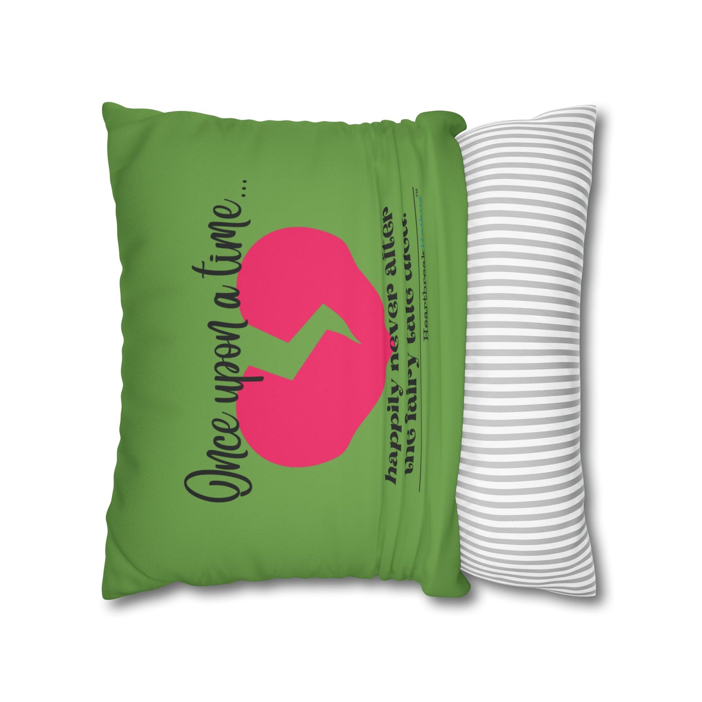 The Fairy Tale Died Haiku - Faux Suede Square Pillowcase (in Wicked Green)