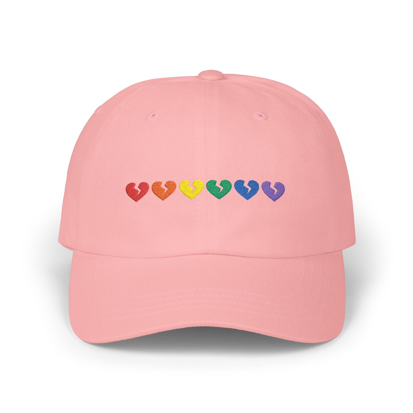 Only Hearts Collection - Embroidered Classic Adjustable Cap (Rainbow Heartbreak Collection)