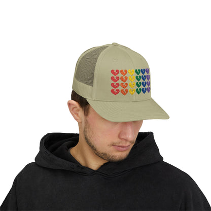 Rainbow Heartbreak Collection - Embroidered Trucker Hat (Only Hearts Collection)