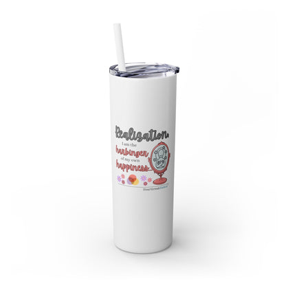 Harbinger of Happiness Haiku - Skinny Venti Tumbler with Eco-Friendly, Reusable, Matching Straw, 20oz