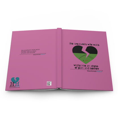 The Creature's Wife Wails Frankenstein Haiku - Hardcover Journal (in Candy Pink)