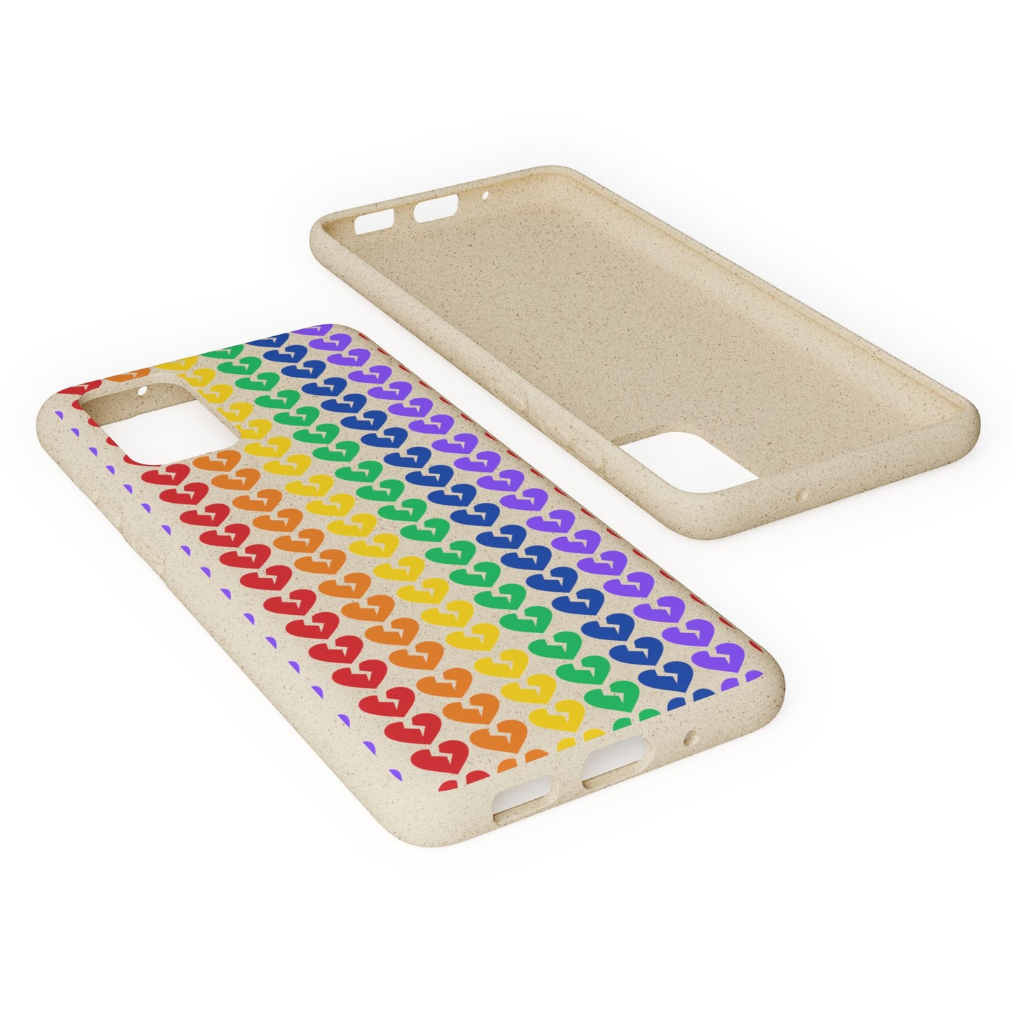 Rainbow Hearts Collection Pattern - Biodegradable Phone Case, Eco-Friendly Phone Cover (Only Hearts Collection)