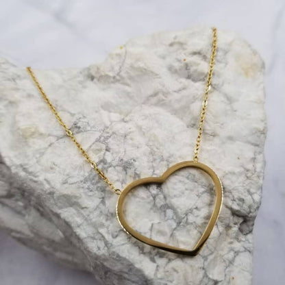 Minimalist Heart Outline Necklace