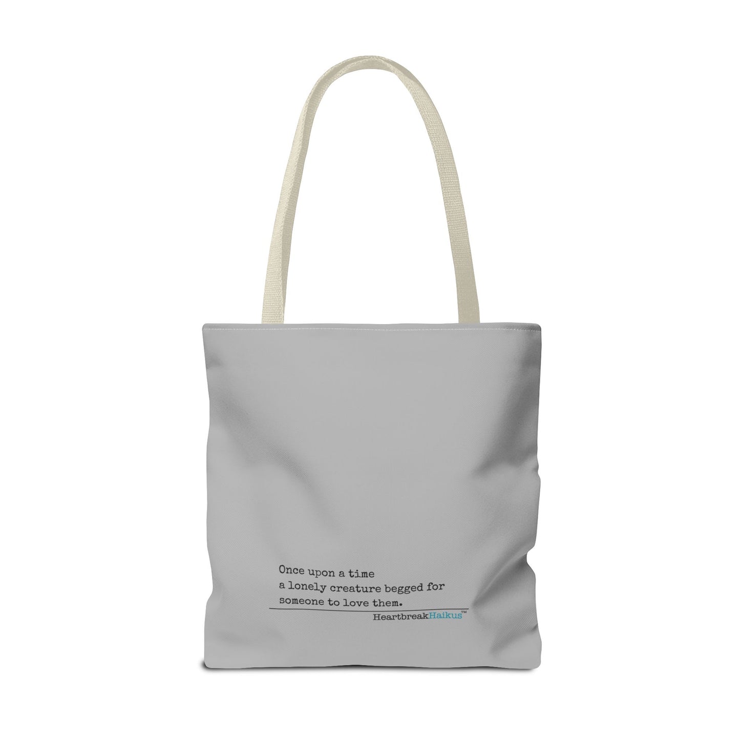 A Lonely Creature Begged Frankenstein Haiku - Tote Bag (Dual-sided print in light grey)