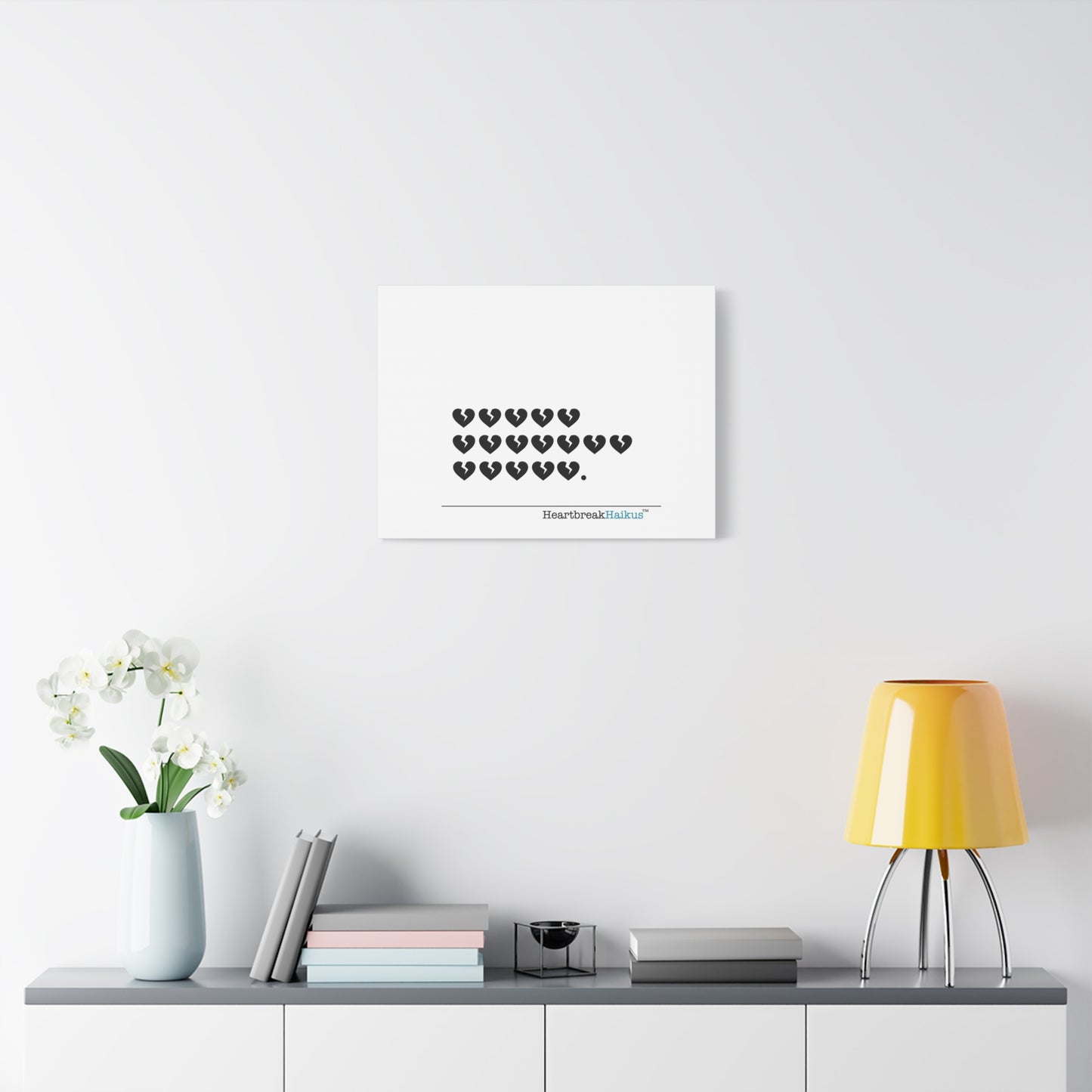 Hieroglyph Heartbreak Haiku - Horizontal Matte Canvas, Stretched, 1.25" (white)