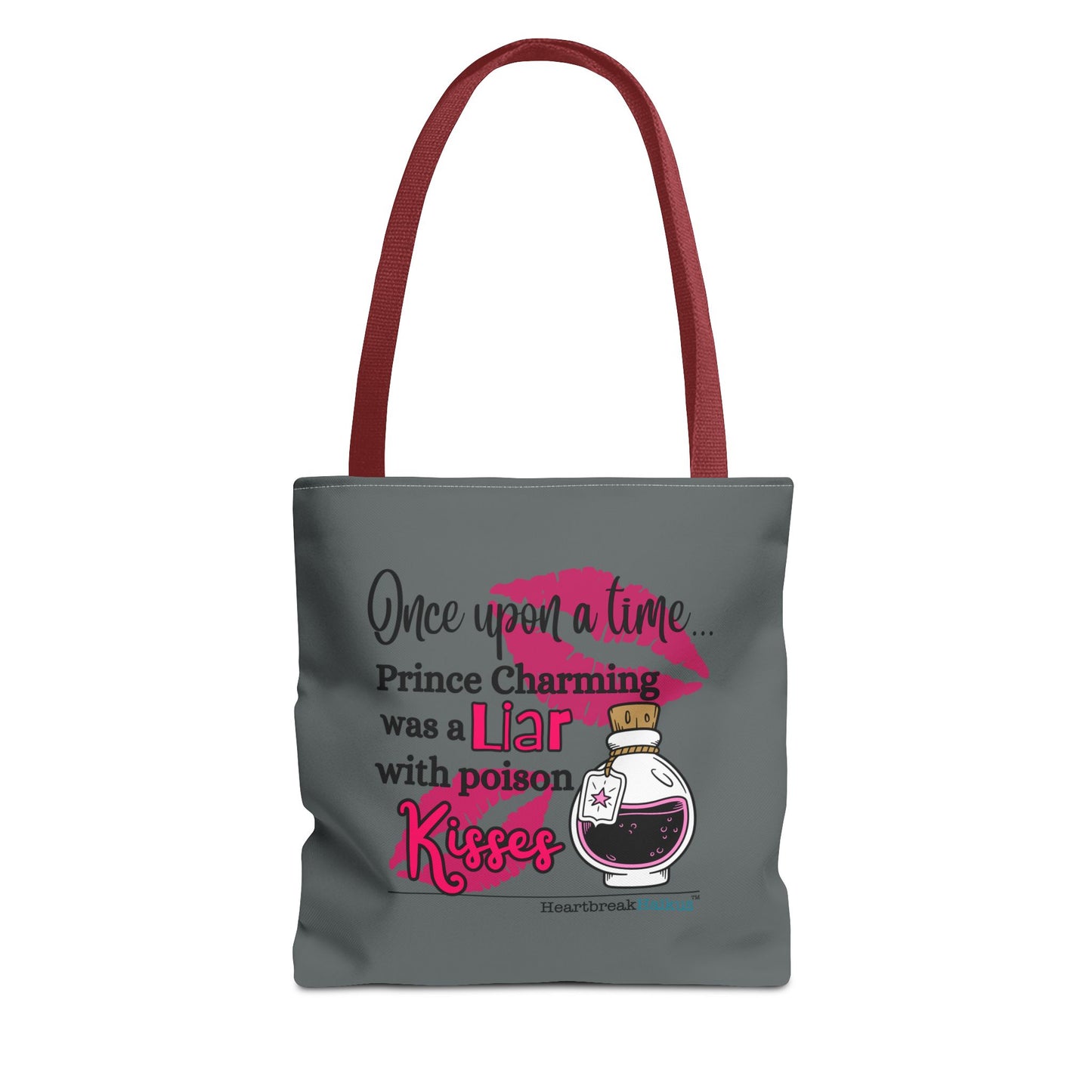 Prince Charming's Poison Kisses Haiku - Tote Bag (Dual-sided print in Moody Grey)