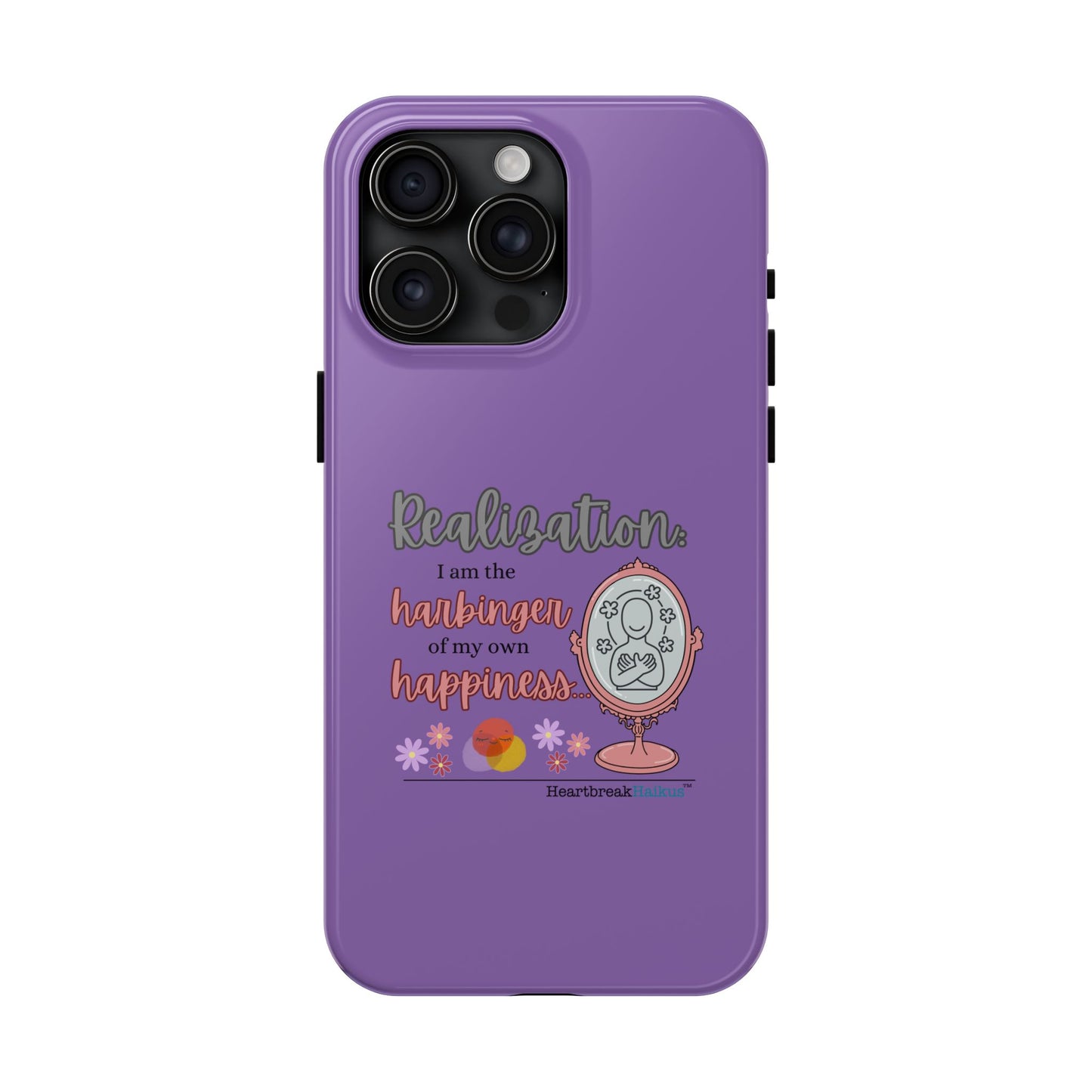 Harbinger of Happiness Tough Phone Cases (purple) available for iPhone 11-16 or Samsung Galaxy S21-S24