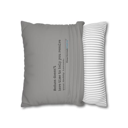 Medusa and Your Daddy Haiku - Faux Suede Square Pillowcase (Slate Gray)