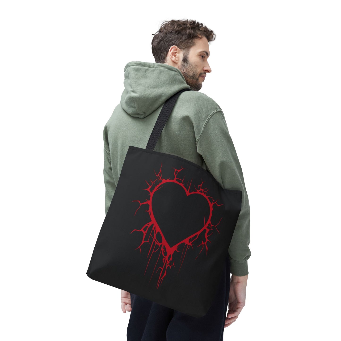 Cracked Heart Tote Bag (in Crimson) - (The Only Hearts Collection)