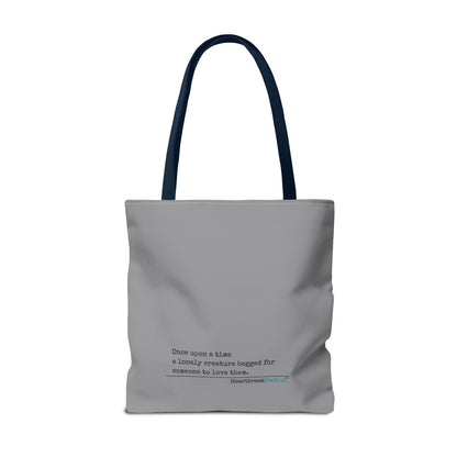 A Lonely Creature Begged Frankenstein Haiku - Tote Bag (Dual-sided print in Stone Grey)
