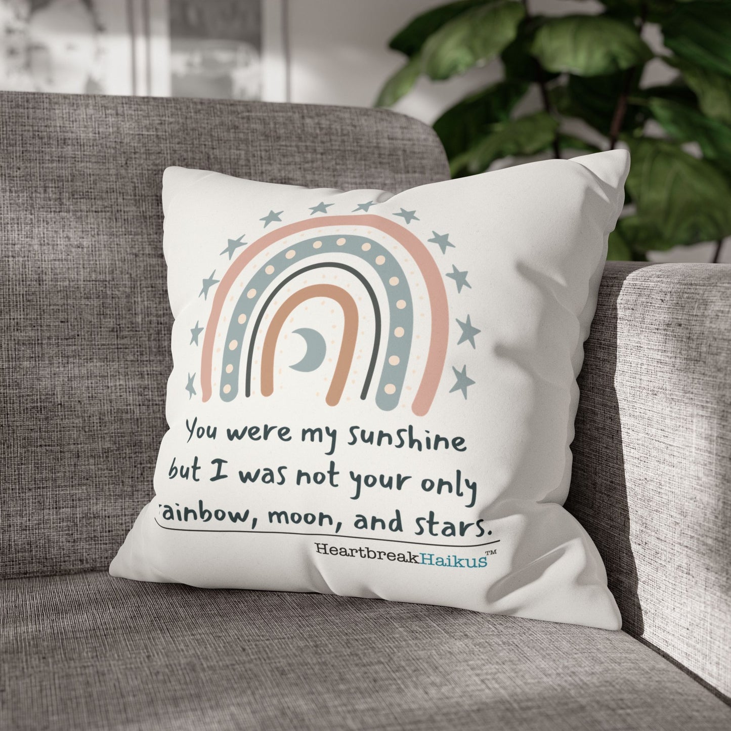 You Were My Sunshine Haiku - Faux Suede Square Pillowcase (Summer 2025 collection)