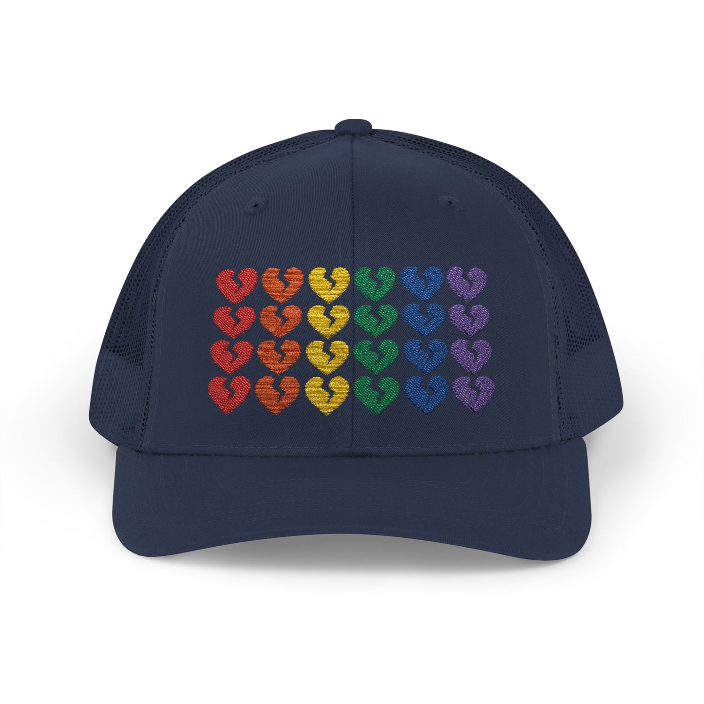 Rainbow Heartbreak Collection - Embroidered Trucker Hat (Only Hearts Collection)