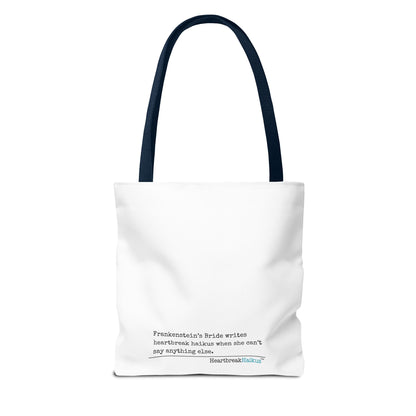 Frankenstein's Bride Writes Heartbreak Haikus - Tote Bag (Dual-sided print in Snow White)