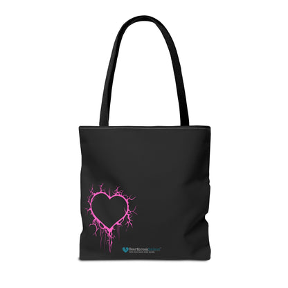 Lightning-Cracked Heart Tote Bag (in Electric Pink) - (The Only Hearts Collection)