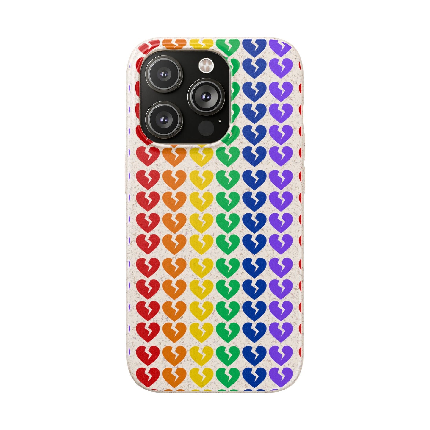 Rainbow Hearts Collection Pattern - Biodegradable Phone Case, Eco-Friendly Phone Cover (Only Hearts Collection)