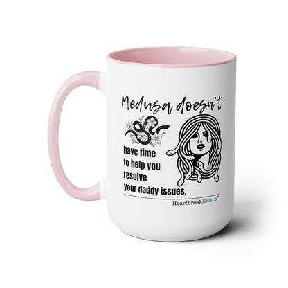 Medusa and Your Daddy Haiku - Two-Tone Coffee Mug 15oz - Dual-Sided Printing