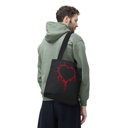 Cracked Heart Tote Bag (in Crimson) - (The Only Hearts Collection)