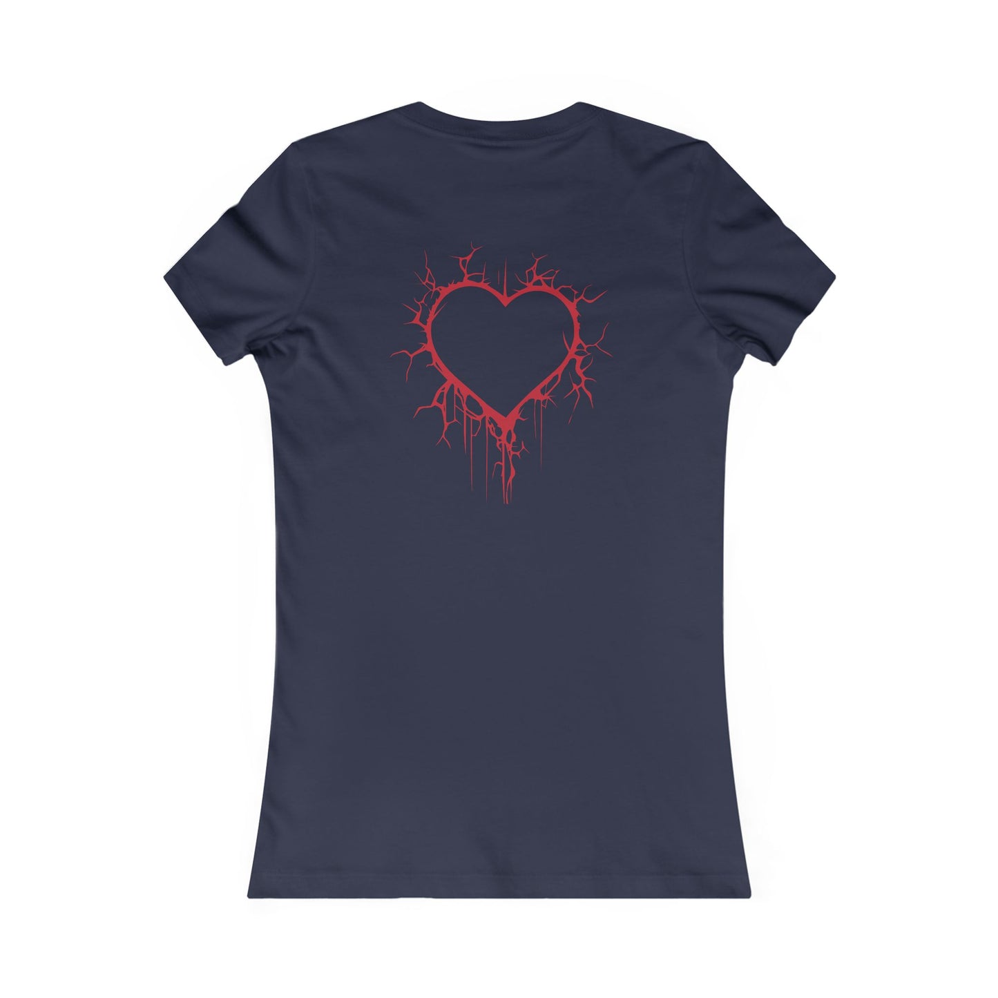 Two Cracked Hollow Hearts Slim-Fit T-Shirt (in Crimson Red)