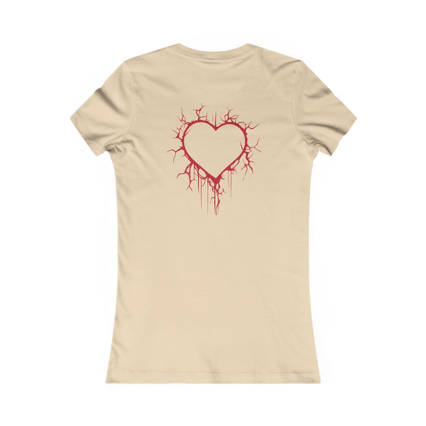 Two Cracked Hollow Hearts Slim-Fit T-Shirt (in Crimson Red)