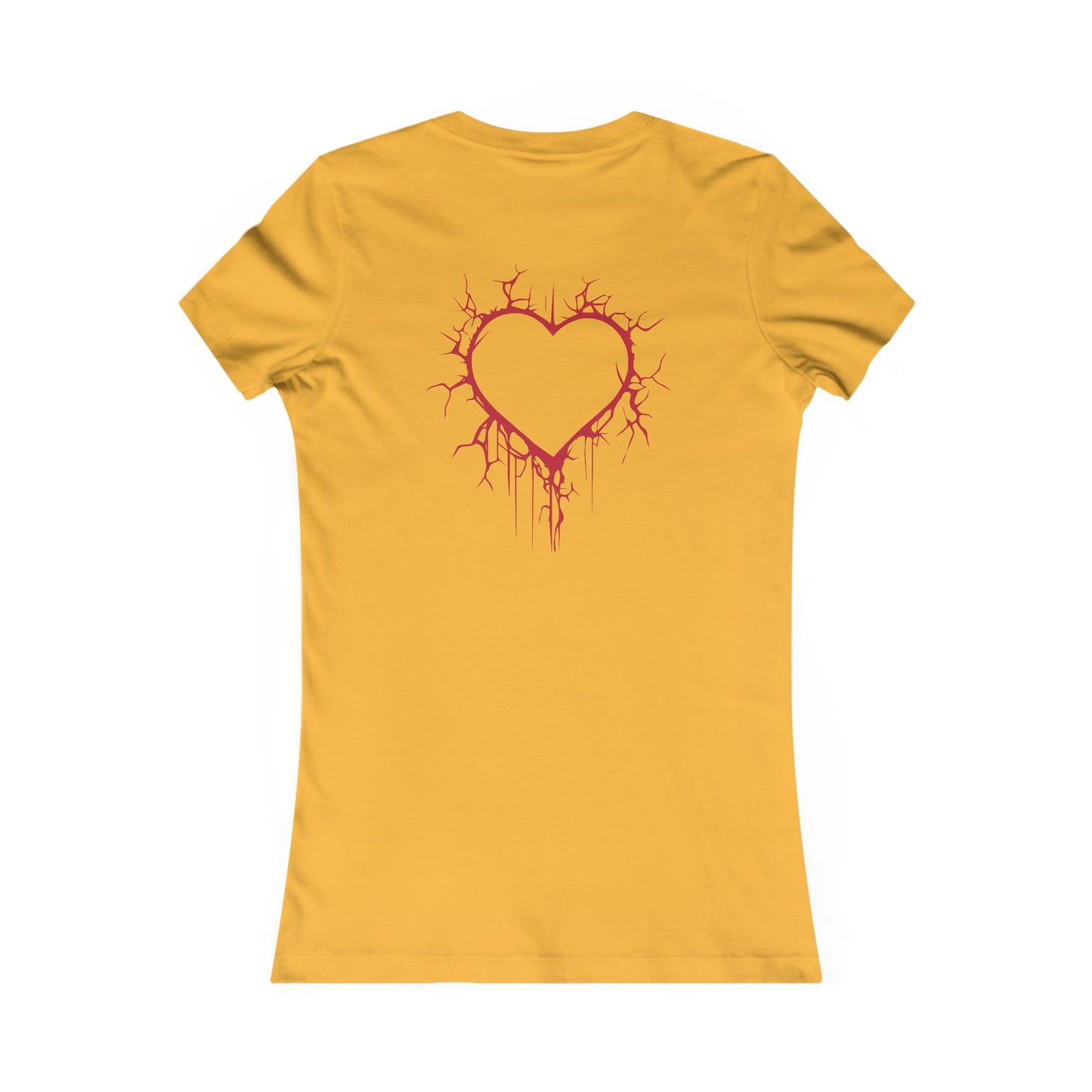 Two Cracked Hollow Hearts Slim-Fit T-Shirt (in Crimson Red)
