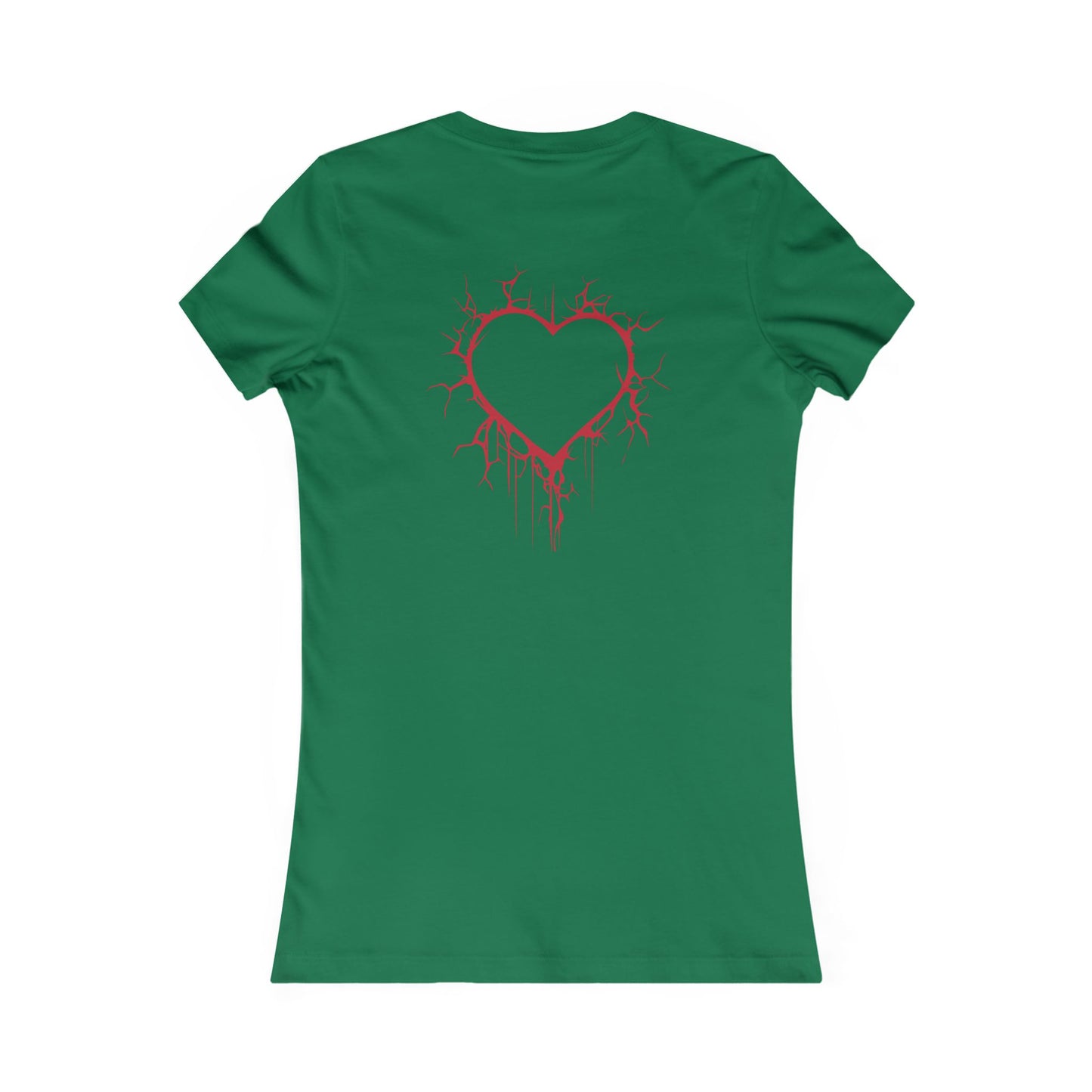 Two Cracked Hollow Hearts Slim-Fit T-Shirt (in Crimson Red)