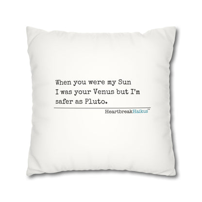 Safer as Pluto Haiku - Faux Suede Square Pillowcase
